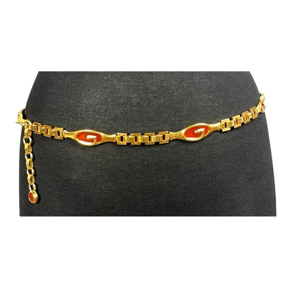 Vintage Gucci Gold G Logo Chain-Link Belt - Picture 2 of 9